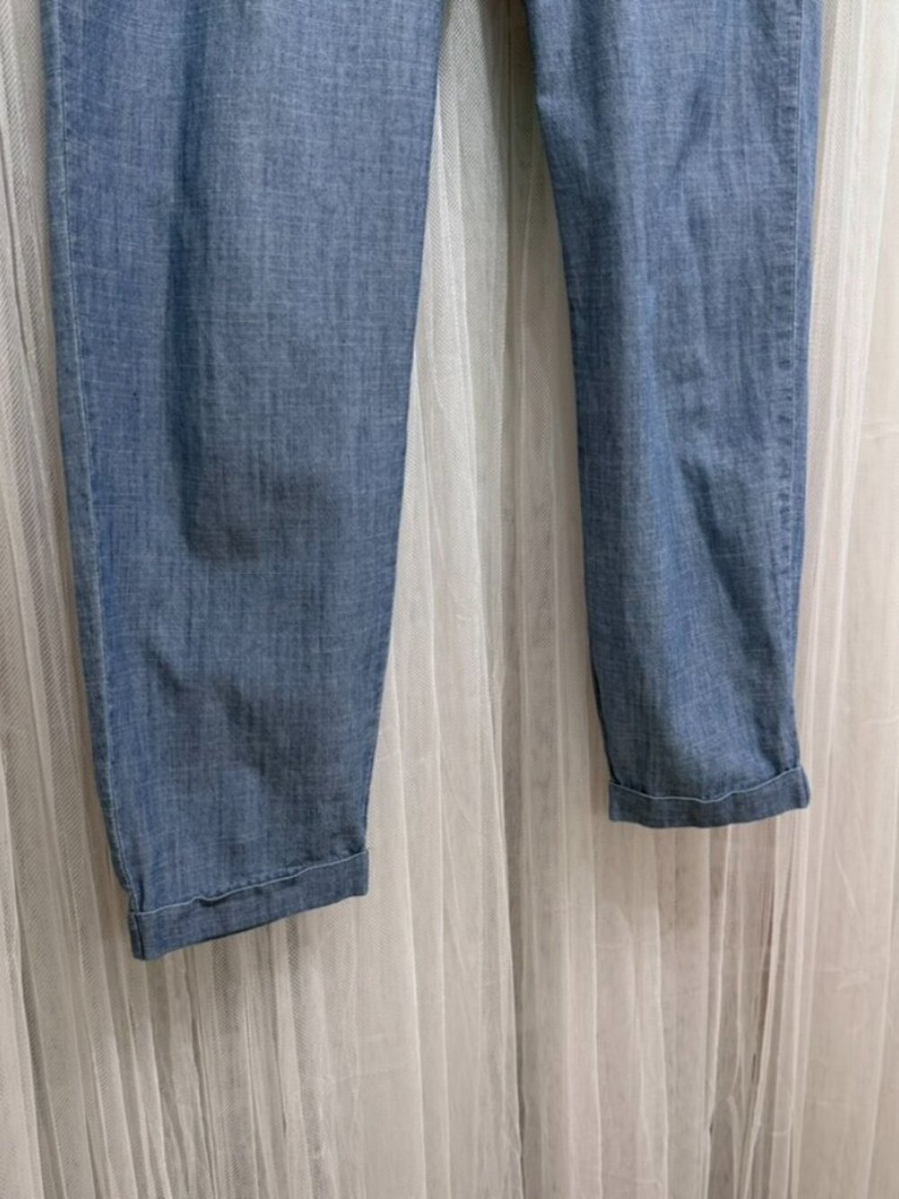 J.Crew Chambray Drawstring Jogger Pants Women's Size 6 Blue 100% Cotton - Picture 2 of 11